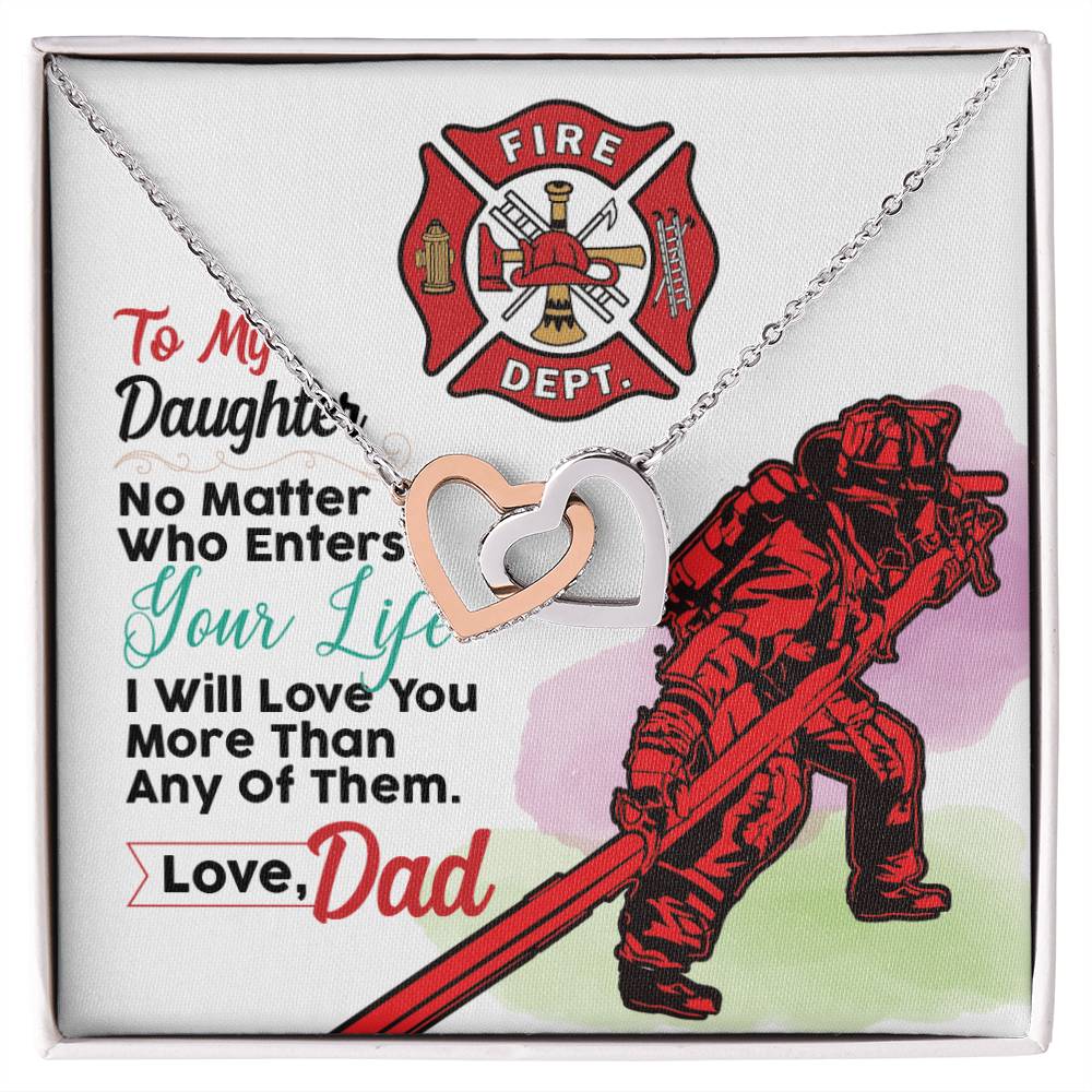 Firefighter'S Daughter - Interlocking Heart Necklace Interlocking Hearts Necklace