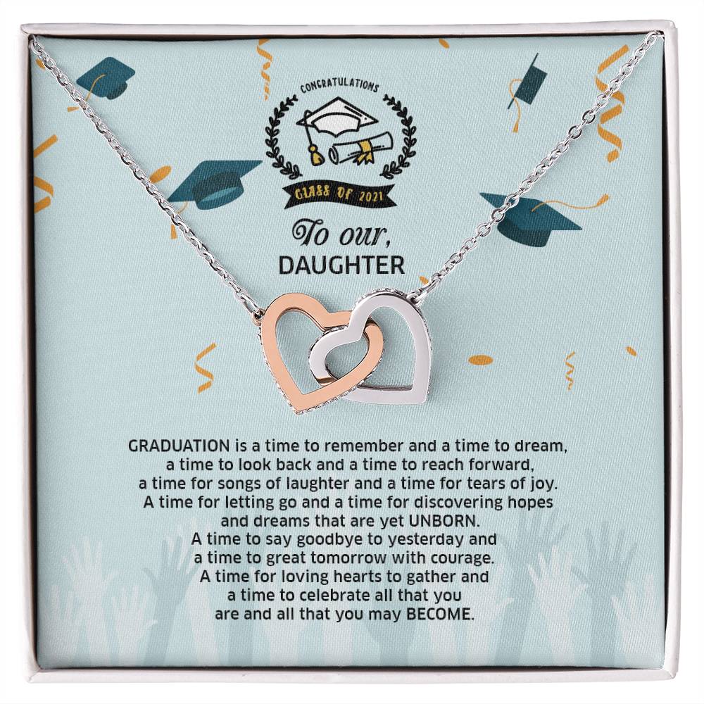 Interlocked Never-Ending Love Necklace To Your Successful Graduate Daughter Interlocking Hearts Necklace