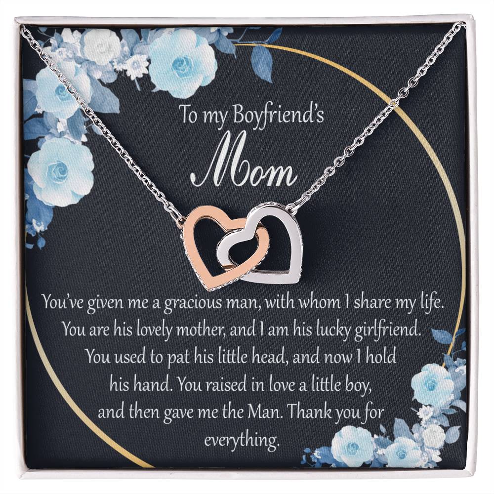 Interlocking Hearts To My Boyfriend’S Mom You’Ve Given Me A Gracious Man With Whom I Share My Life Interlocking Hearts Necklace