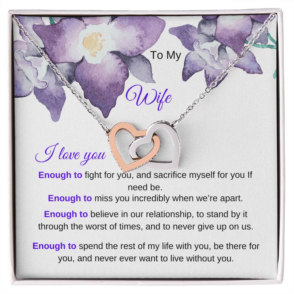 I Love You Enough Necklace Interlocking Hearts Necklace