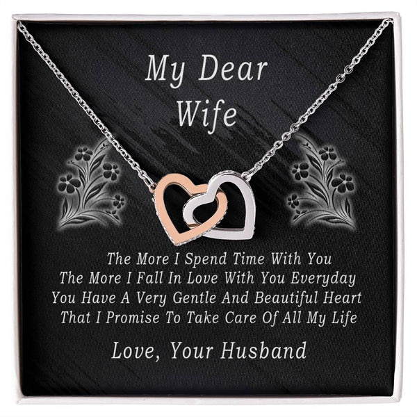 My Dear Wife Necklace Interlocking Hearts Necklace