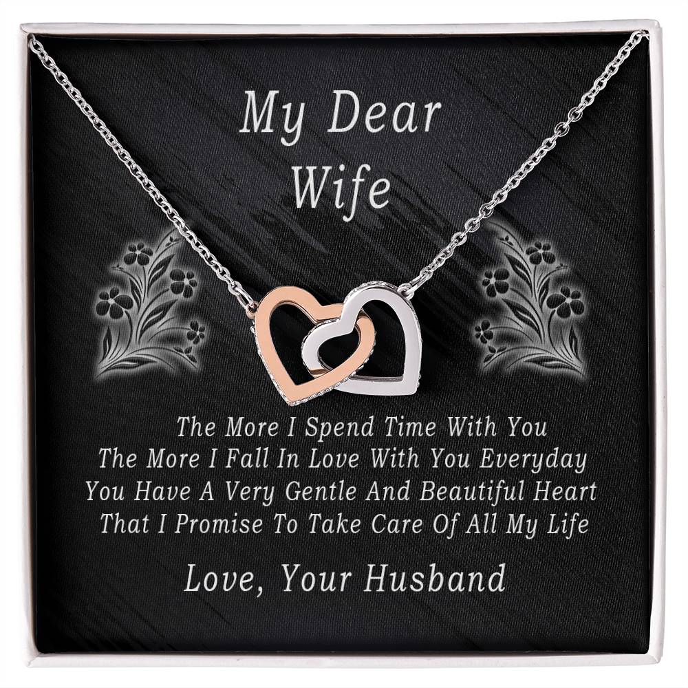 My Dear Wife Necklace Interlocking Hearts Necklace