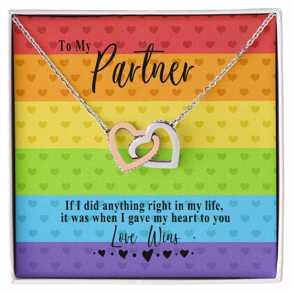 03 Love Wins Necklace Interlocking Hearts Necklace