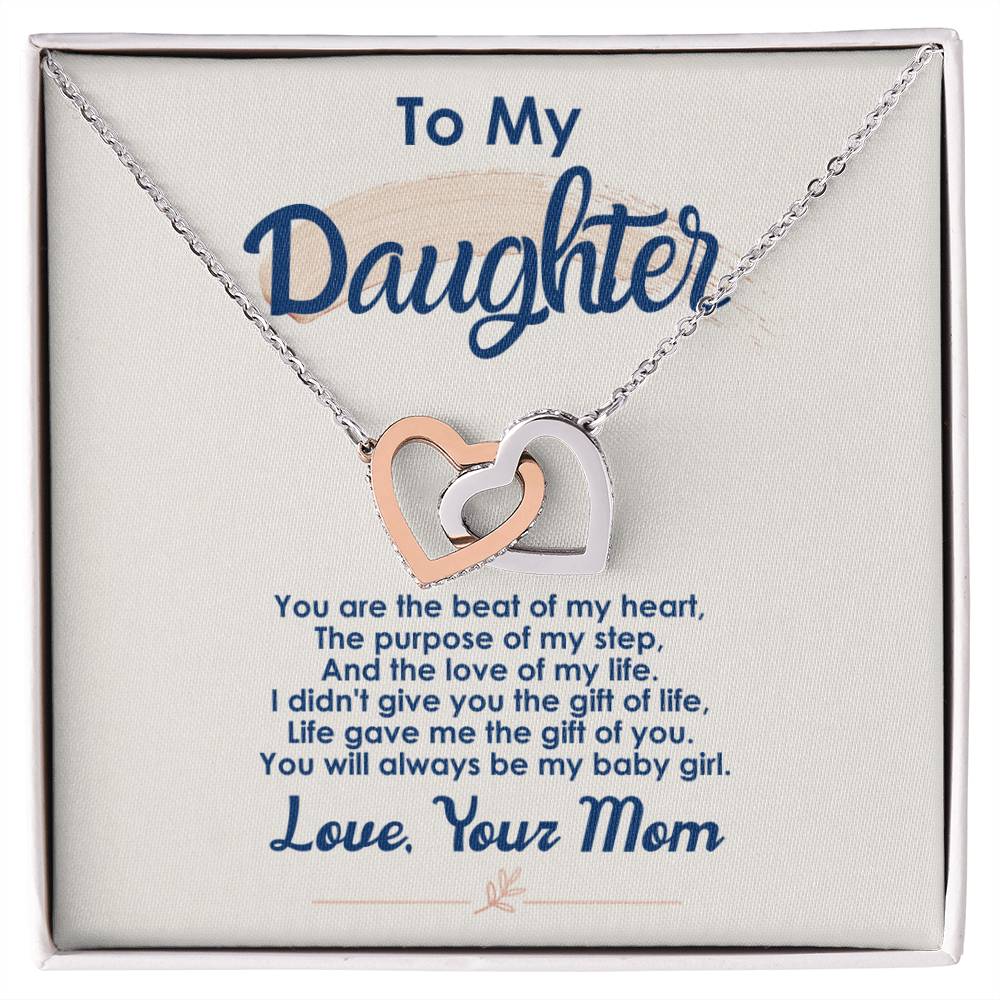 To My Daughter - You'Re The Purpose Of My Step - Necklace Interlocking Hearts Necklace