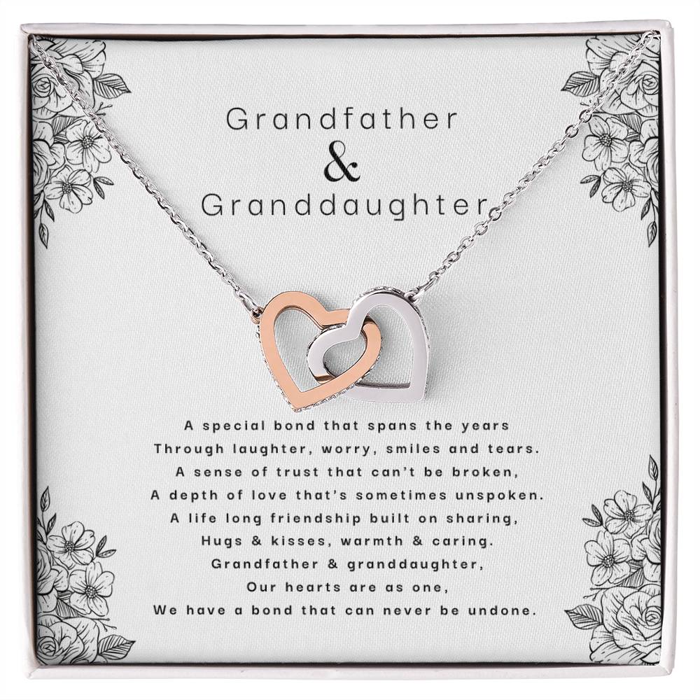 Grandfather & Granddaughter - An Unbreakable Bond Necklace Interlocking Hearts Necklace