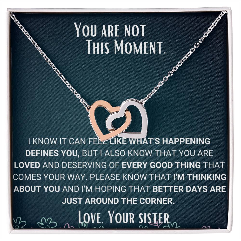 Interlocked Necklace Sympathy Jewelry Sister To Sister Gift Interlocking Hearts Necklace