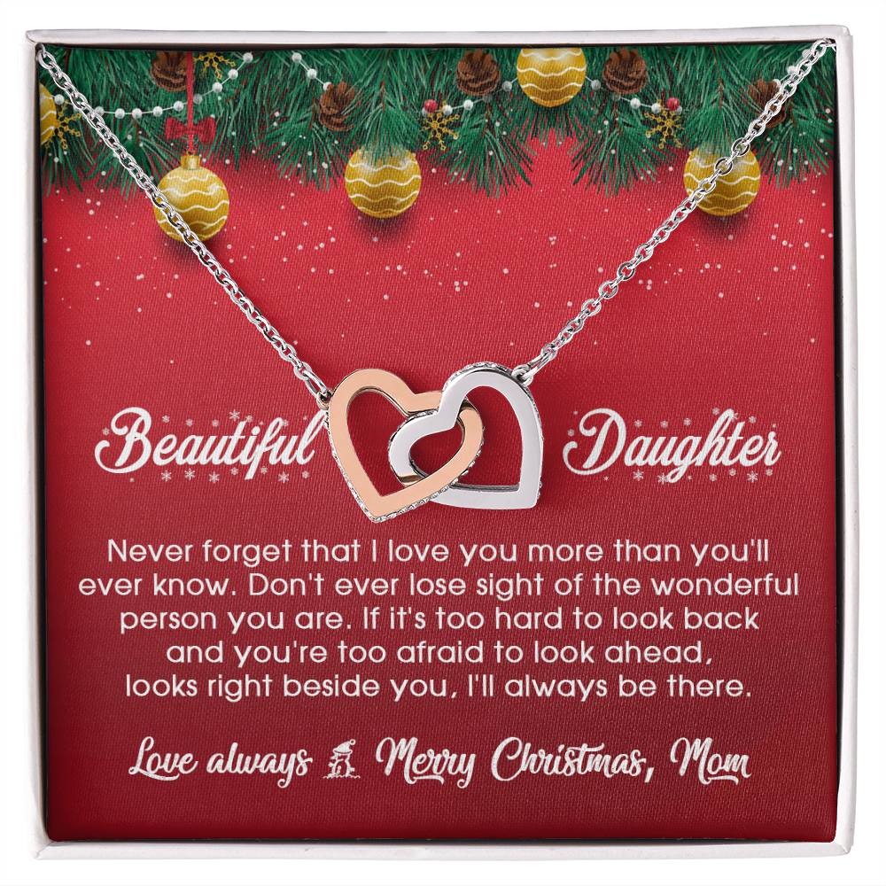 I Will Always Be There With You In Christmas - Interlocking Hearts Necklace