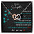 To My Daughter - Side By Side Or Miles Apart - Butterfly Interlocking Hearts Necklace