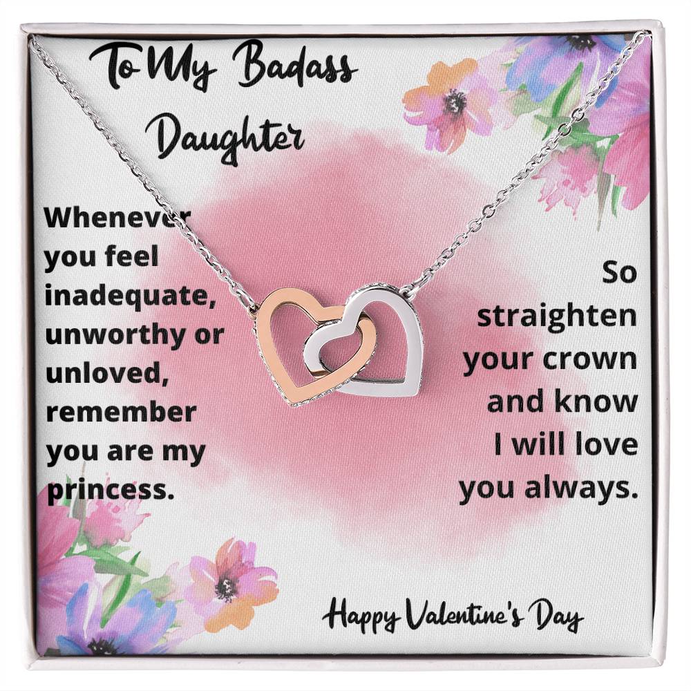 Valentine&#39;S Day Necklace Gift For Daughter Interlocking Hearts Necklace