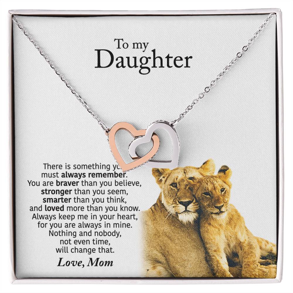 To My Daughter From Mom - Interlocking Hearts Necklace - Always Remember