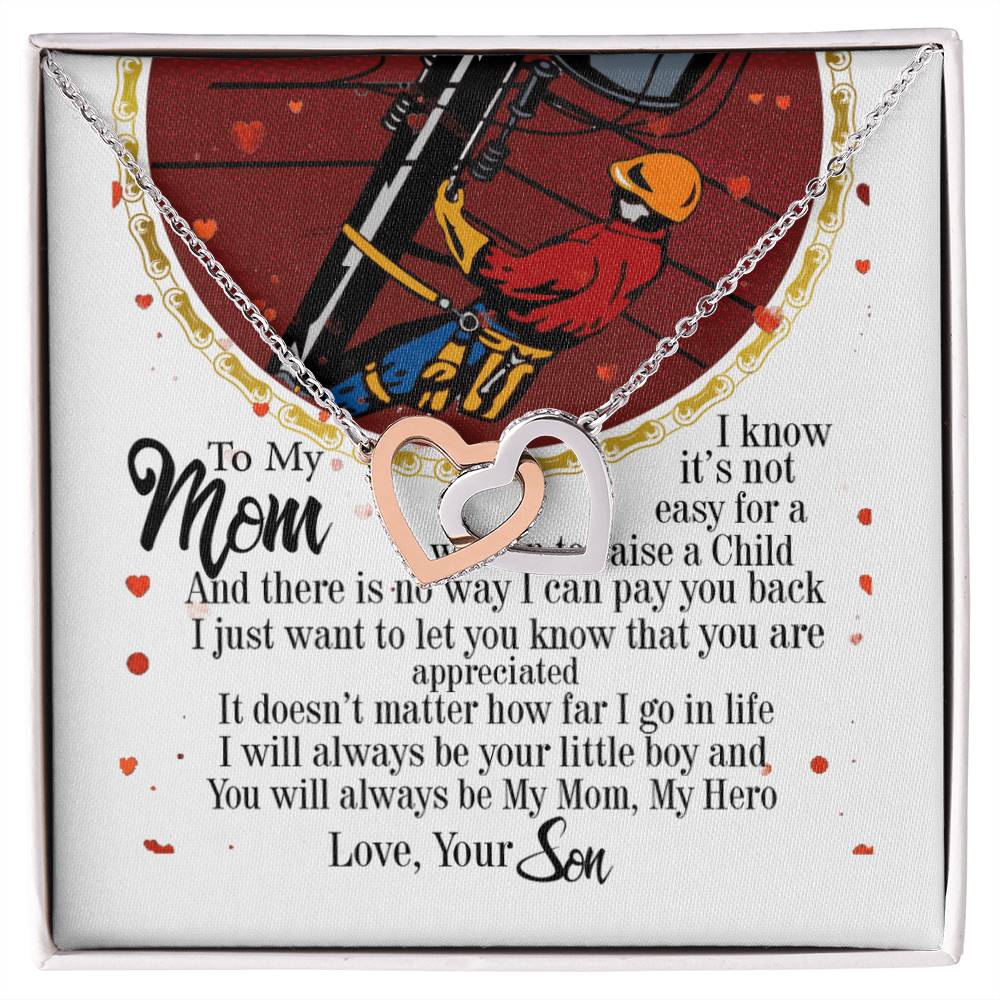 Lineman'S Mom - Interlocking Heart Necklace Interlocking Hearts Necklace