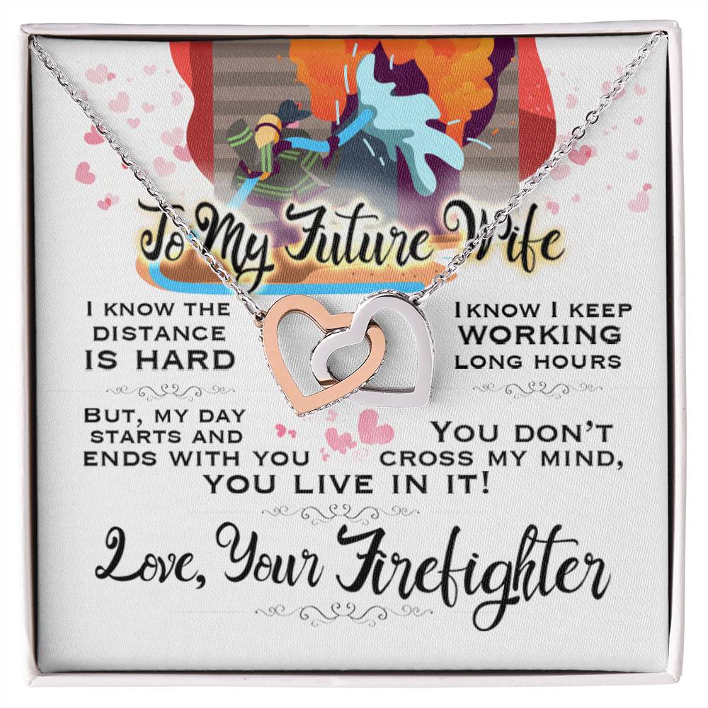 Firefighter'S Future Wife - Interlocking Heart Necklace Interlocking Hearts Necklace
