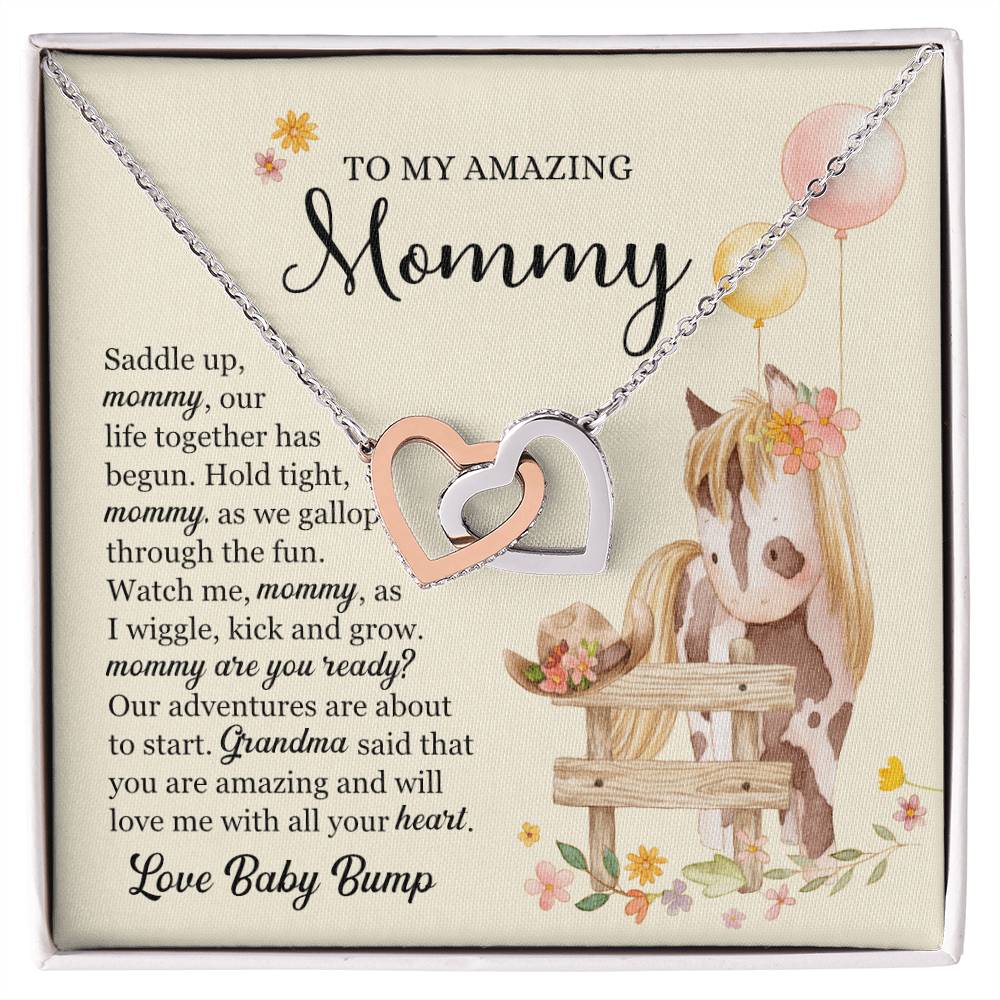 Saddle Up Amazing Mommy Necklace Interlocking Hearts Necklace