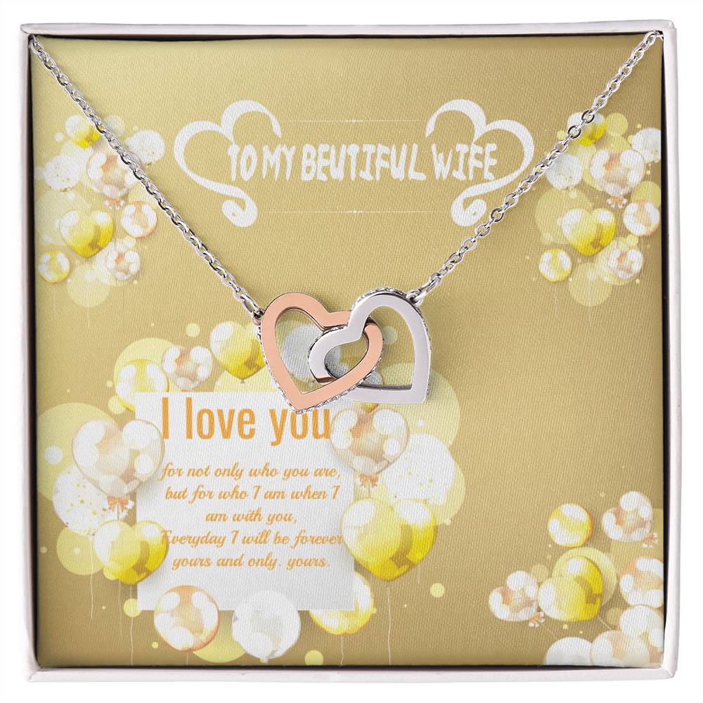 To Wife Interlocking Hearts Necklace