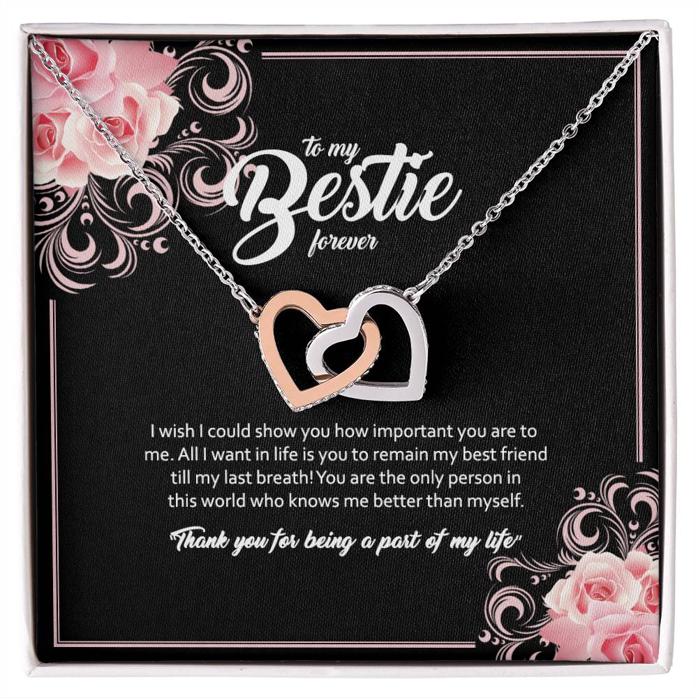 To My Bestie- Interlocking Hearts Necklace