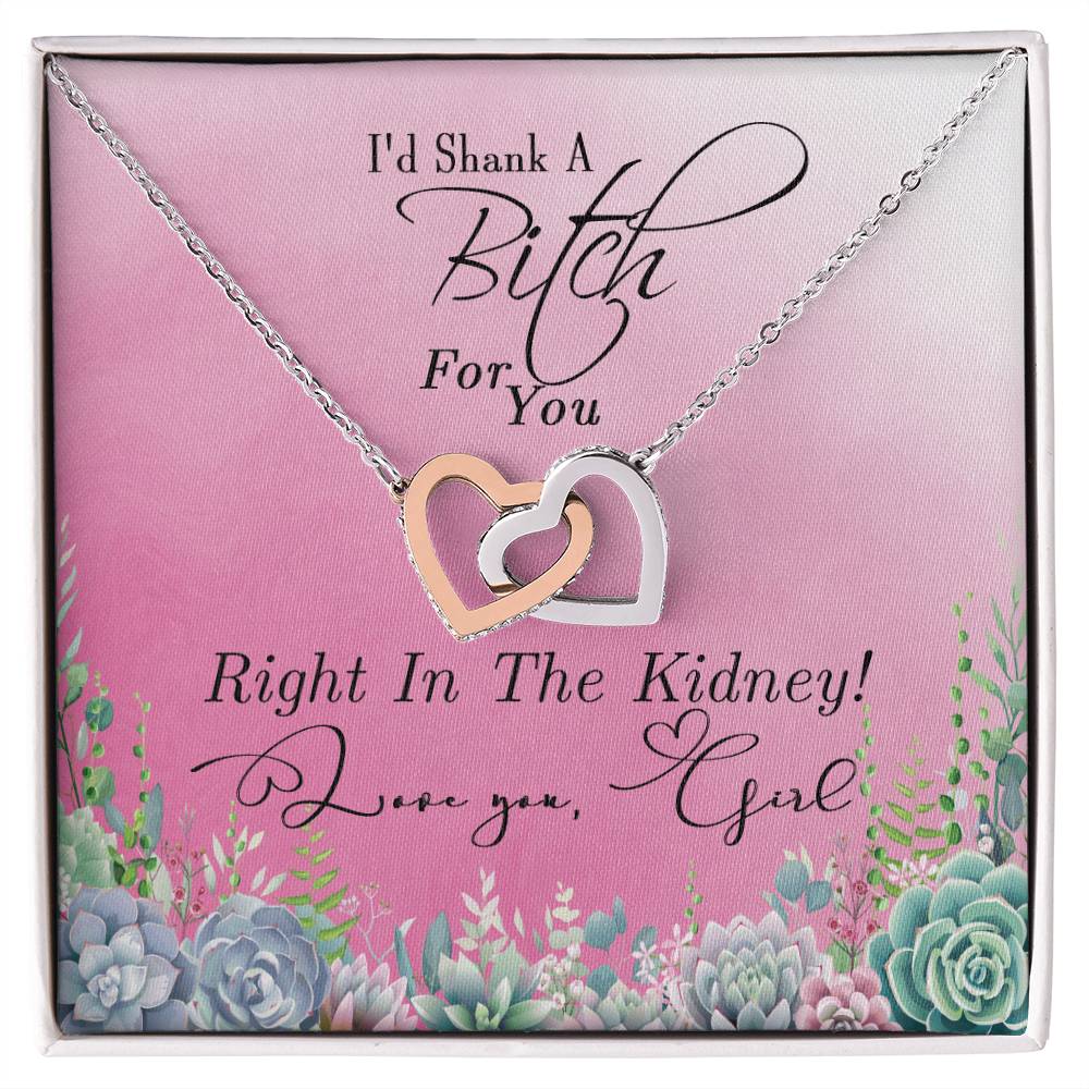 Interlocked Hearts Necklace Gift For Best Friendsister - Funny Message Card - Great Birthday Day Gift Interlocking Hearts Necklace