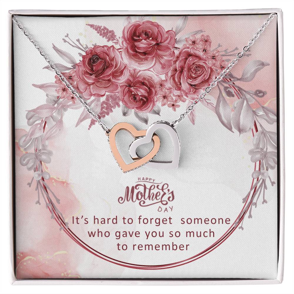 Happy Mother'S Day Gift Necklace With A Message Card Interlocking Hearts Necklace