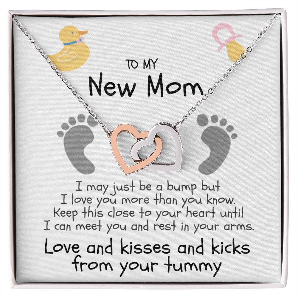 Love And Kisses From Her Tummy Interlocking Hearts Necklace