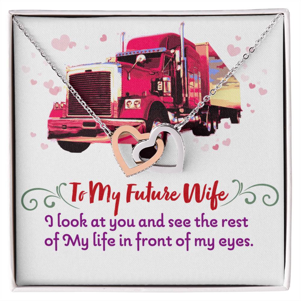 Trucker&#39;S Future Wife - Interlocking Heart Necklace Interlocking Hearts Necklace