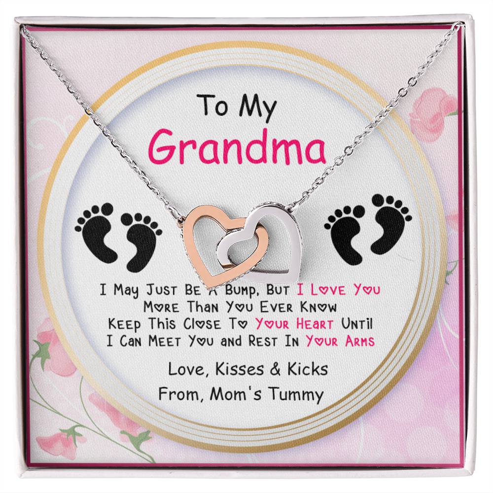 New Grandma Gift Interlocking Hearts Necklace