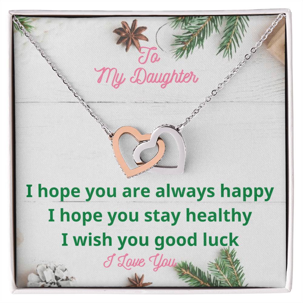 Gift For Daughter Daughter Necklace From Mom Or Dad To Daughter Daughter&#39;S Birthday Daughter&#39;S Graduation. Interlocking Hearts Necklace