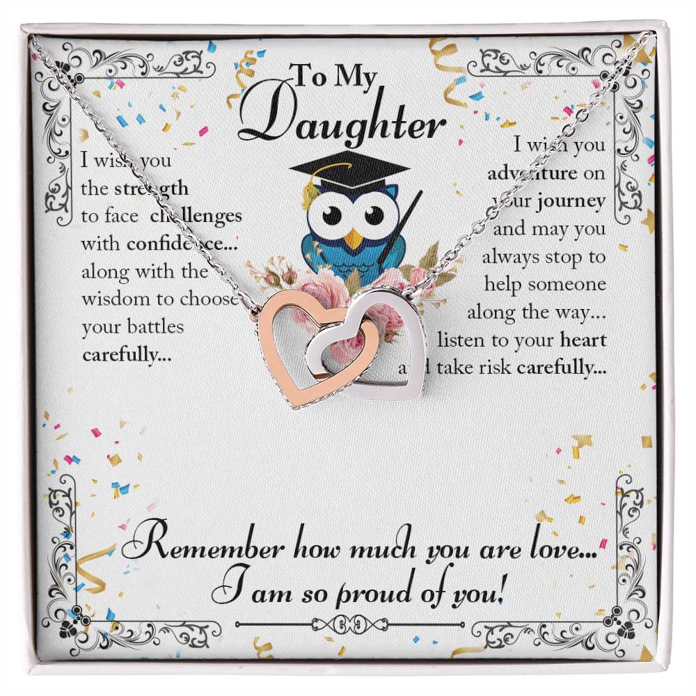 To My Daughter Necklace From Mum To Daughter Necklace For Daughter Birthday Birthday Necklace Birthday Gifts Gift For Daughter Interlocking Hearts Necklace