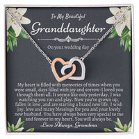 To My Granddaughter On Her Wedding Day Bride Gift From Grandma Granddaughter Wedding Necklace Heartfelt Gift From Nana Nanny Bride Gift Interlocking Hearts Necklace