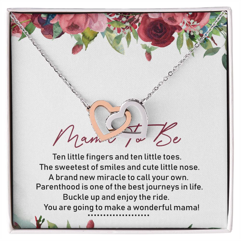Mama To Be Interlocking Hearts Necklace Message Card