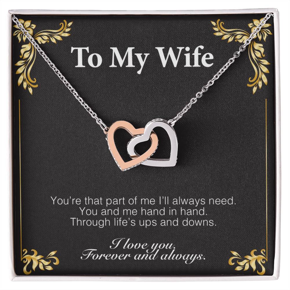 To My Wife - Luxury Interlocking Hearts Lovecube Interlocking Hearts Necklace