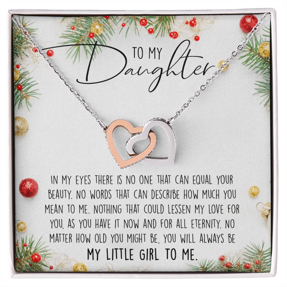 To My Daughter Interlocking Hearts Necklace Message Card