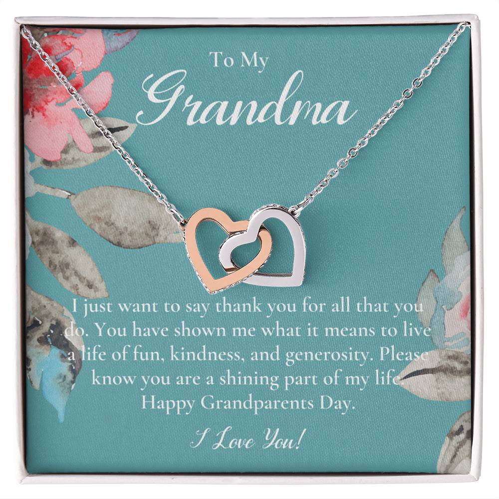 Gift For Grandma Necklace Grandmother Birthday Gift From Granddaughtergrandson To My Grandma Necklace Gift Grandmother Gift Grandparents Day Gift Interlocking Hearts Necklace