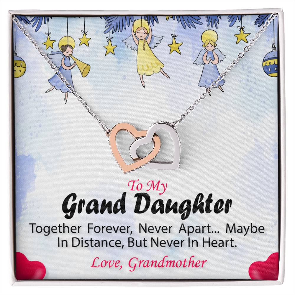 To My Granddaughter - Together Forever Necklace Interlocking Hearts Necklace