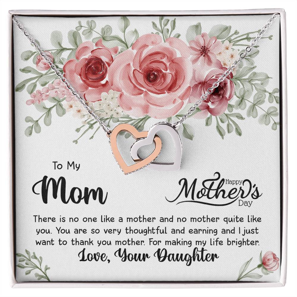 Two Hearts Embellished Interlocking Hearts Necklace