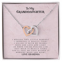 To My Granddaughter - Love Grandma - Interlocking Heart Necklace Interlocking Hearts Necklace