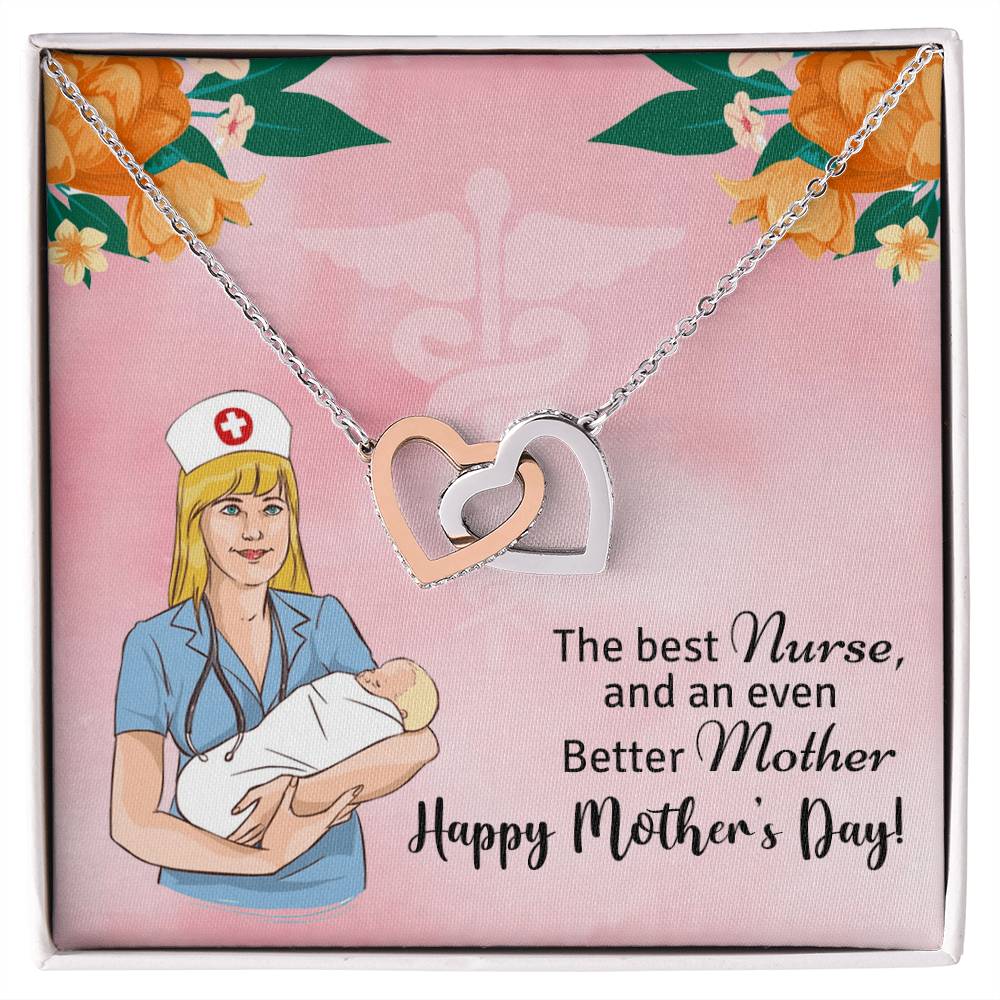 The Best Nurse And An Even Better Mother - Happy Mother'S Day - Necklace Interlocking Hearts Necklace
