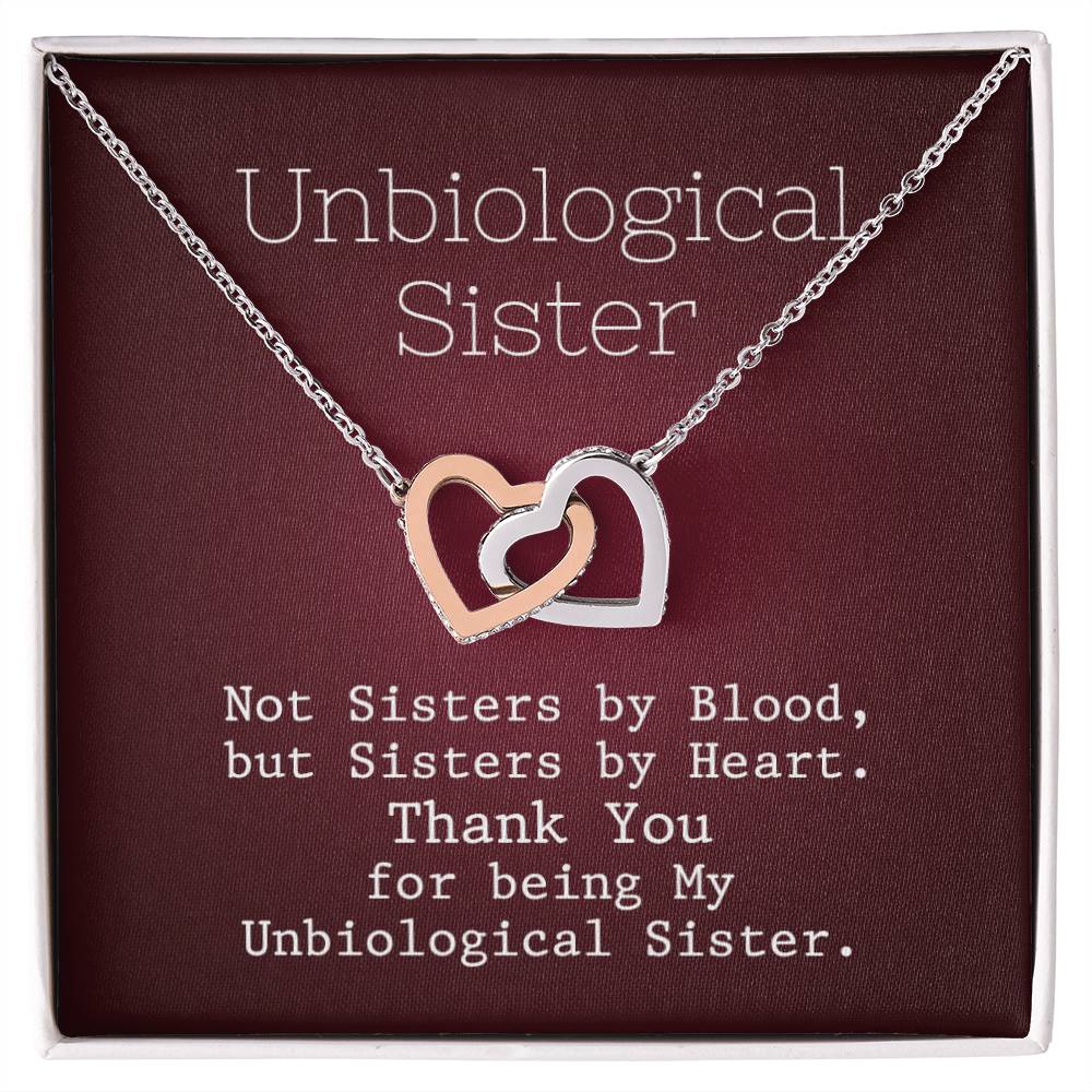Unbiological Sister - United Heart Necklace Interlocking Hearts Necklace