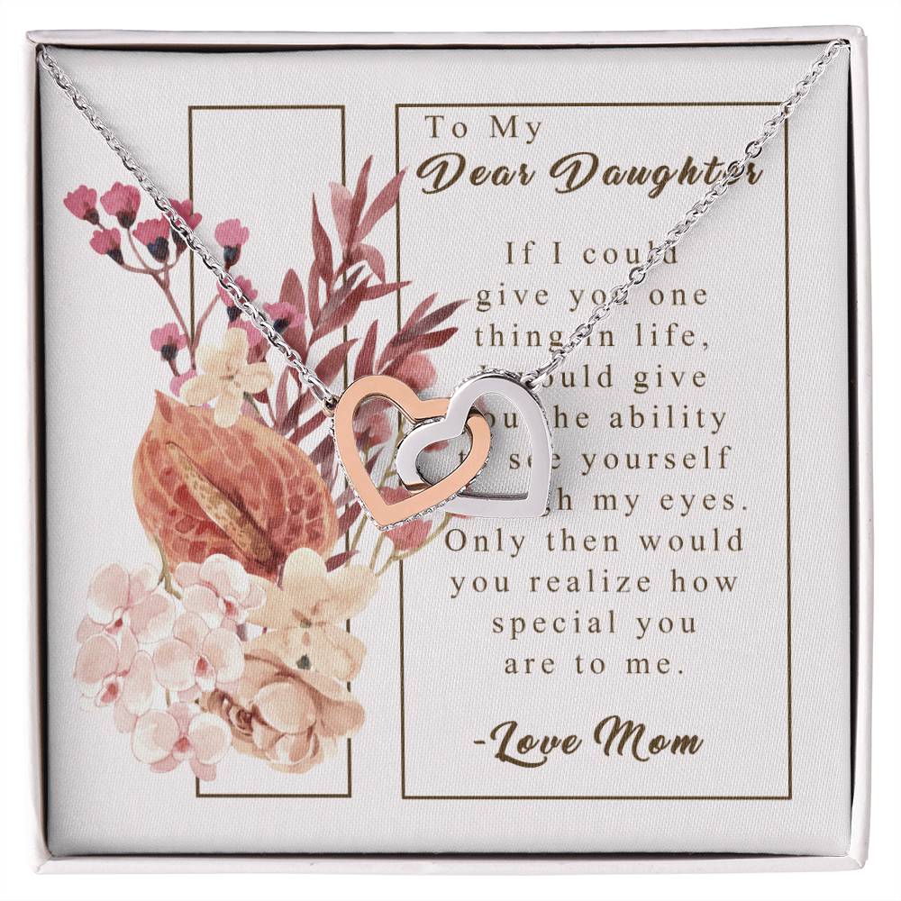 To My Daughter - Through My Eyes - Necklace Interlocking Hearts Necklace