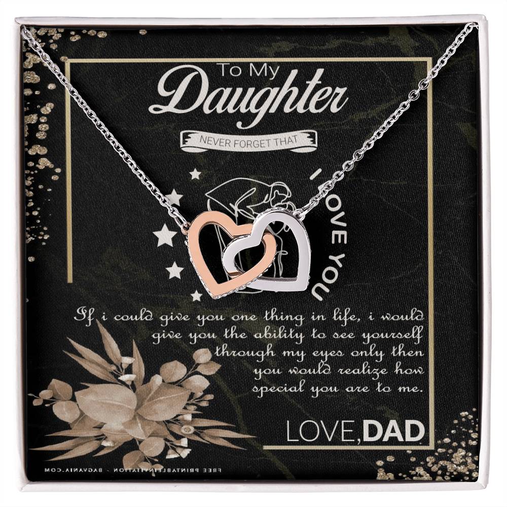 To My Daughter Interlocking Hearts Necklace