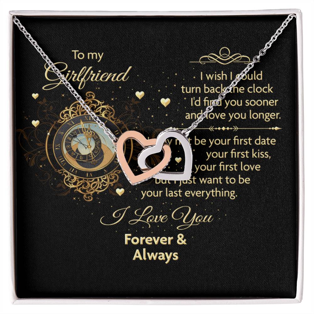 To My Girlfriend - Forever &amp; Always Necklace Interlocking Hearts Necklace