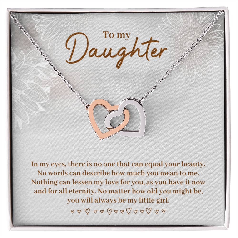 Interlocked Heart Necklace - For Daughter Interlocking Hearts Necklace