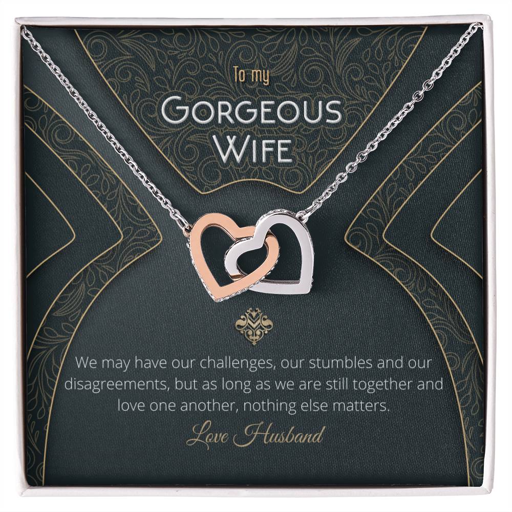 Unique & Romantic Husband To Wife Gift Necklace Interlocking Hearts Necklace