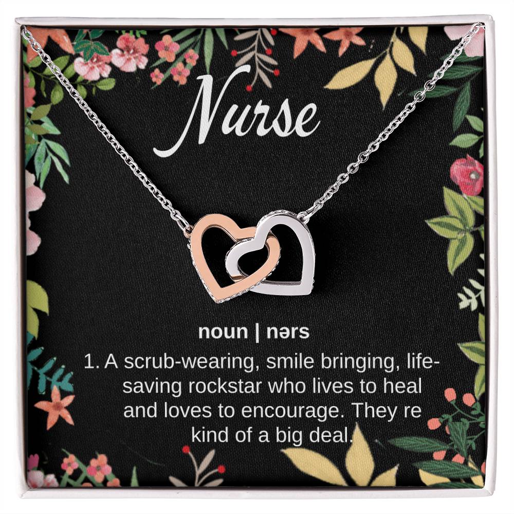 Nurse Gift Interlocking Hearts Necklace