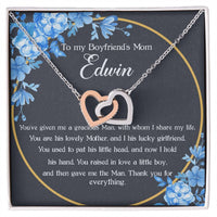 Personalized Boyfriends Mom Necklace Gift Boyfriends Mom Mother'S Day Gift Boyfriend Mom Birthday Gift Custom Name Interlock Heart Necklace Interlocking Hearts Necklace