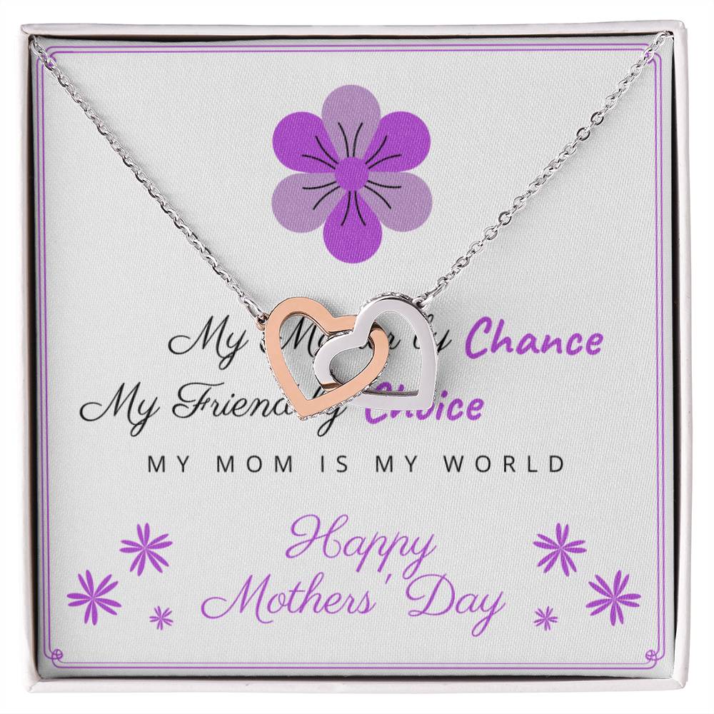 Mom Mama Mamy Interlocking Hearts Necklace