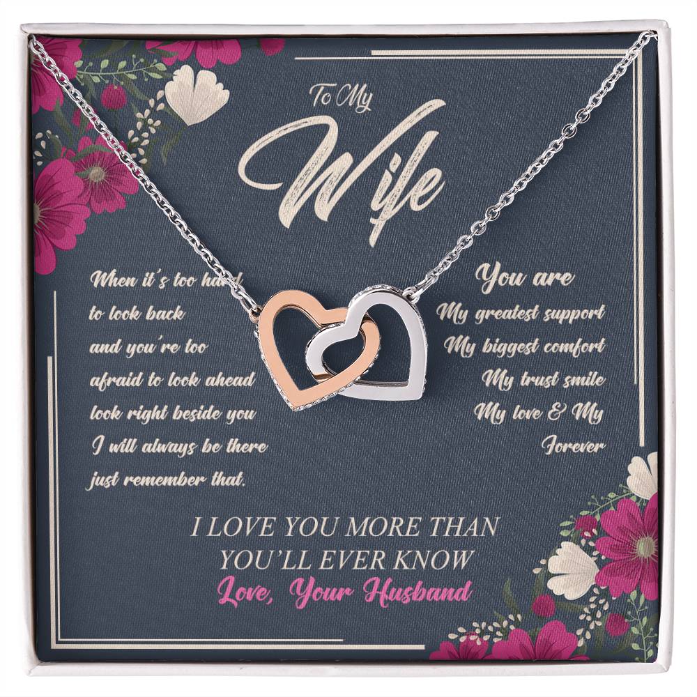Love Your Husband-My Love & My Forever Onterlocked Hearts Interlocking Hearts Necklace