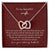 To Beautiful Wife Interlocking Hearts Necklace Minimalist Burgundy