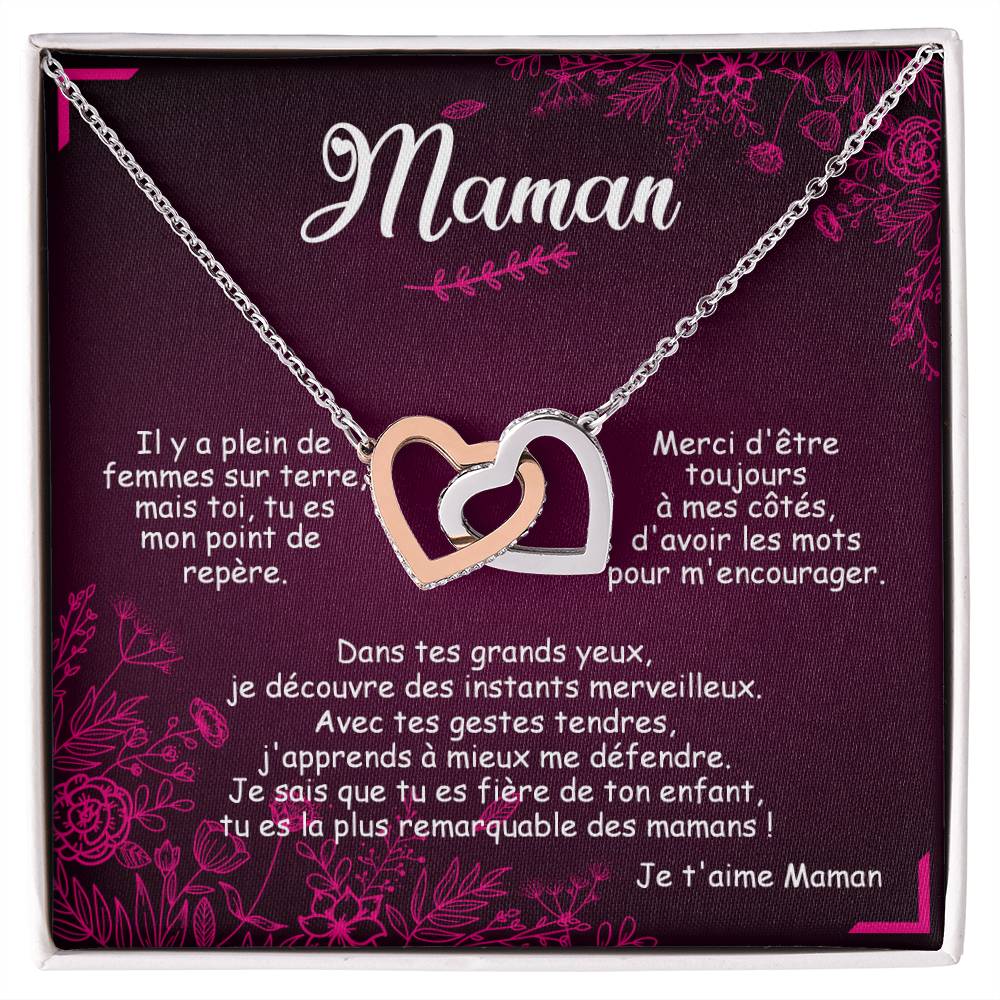 Maman Remarquable Cœurs Entrelacés Interlocking Hearts Necklace
