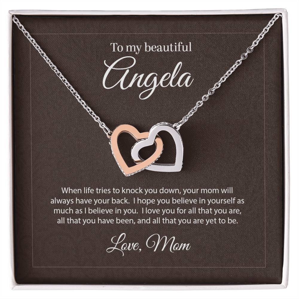 Personalized Heart Necklace And Jewelry Box Interlocking Hearts Necklace