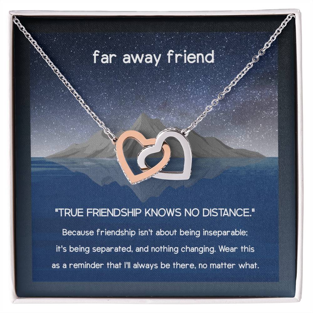 To My Friend Birthday Gift Anniversary Necklace Best Friend Present Love Message Interlocking Hearts Necklace