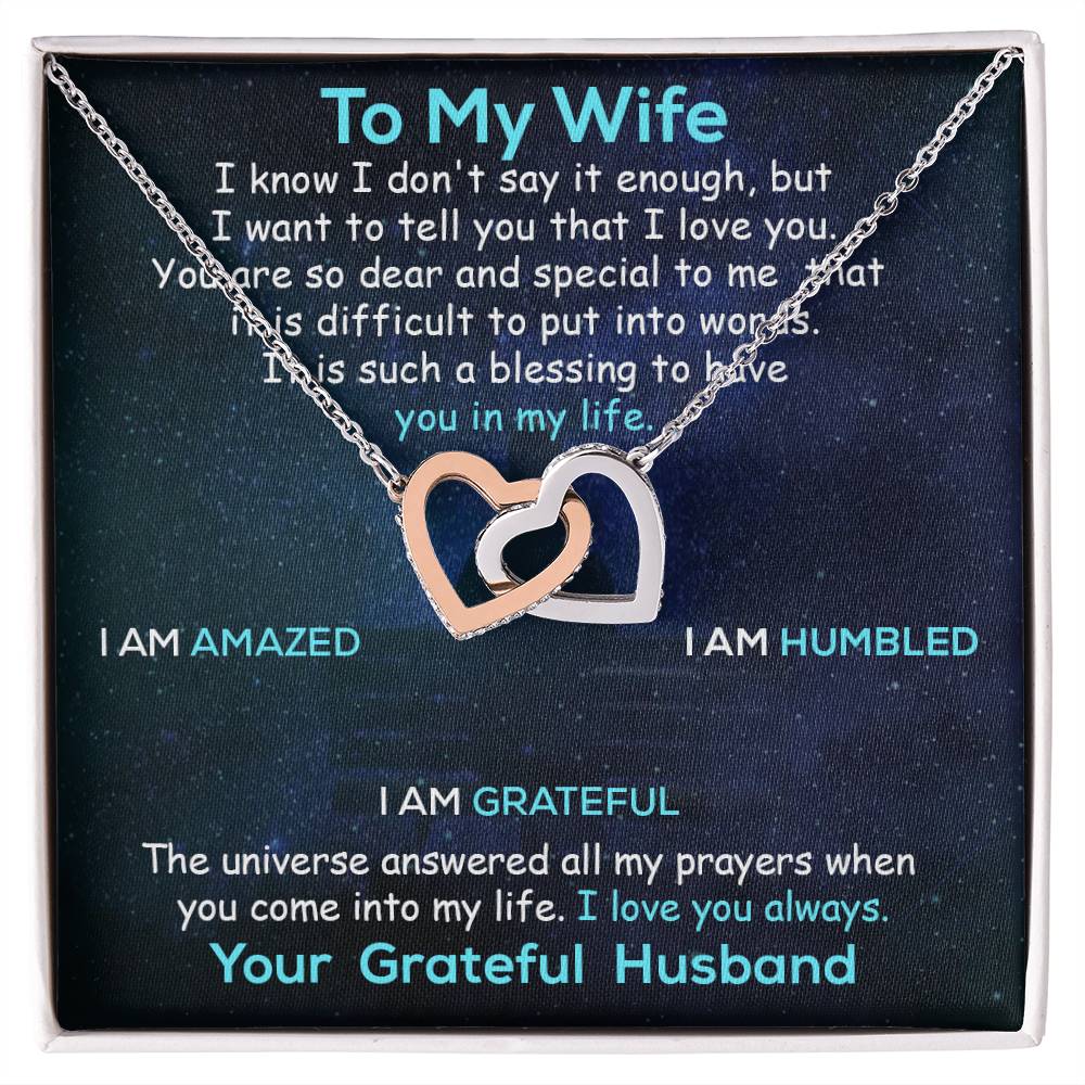 Personalized Wife Necklace Husband To Wife Gift For My Wife Romantic Wife Gift Wife Birthday Surprise Wife Appreciation Up The Movie Interlocking Hearts Necklace